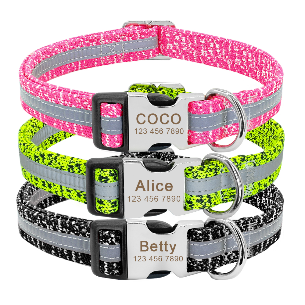 Reflective Personalised Pet Collar Help For Paws